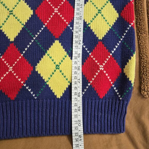 Ralph Lauren Men Vtg 90s Y2K Preppy Ivy League Golf Argyle V Neck Sweater Vest S - Picture 9 of 9